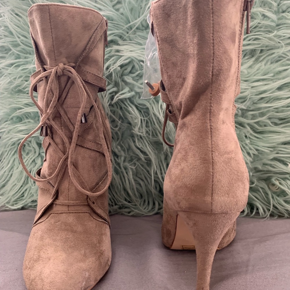Madison by Shoedazzle high heel textile boots
